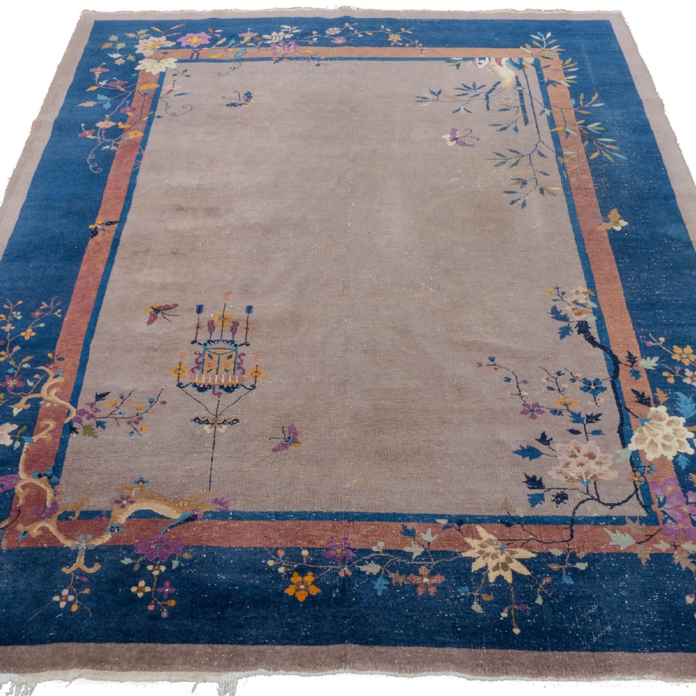 Art Deco Walter Nichols Chinese Mushroom Carpet 12' x 9' Circa 1920 (363x276cm Rug)