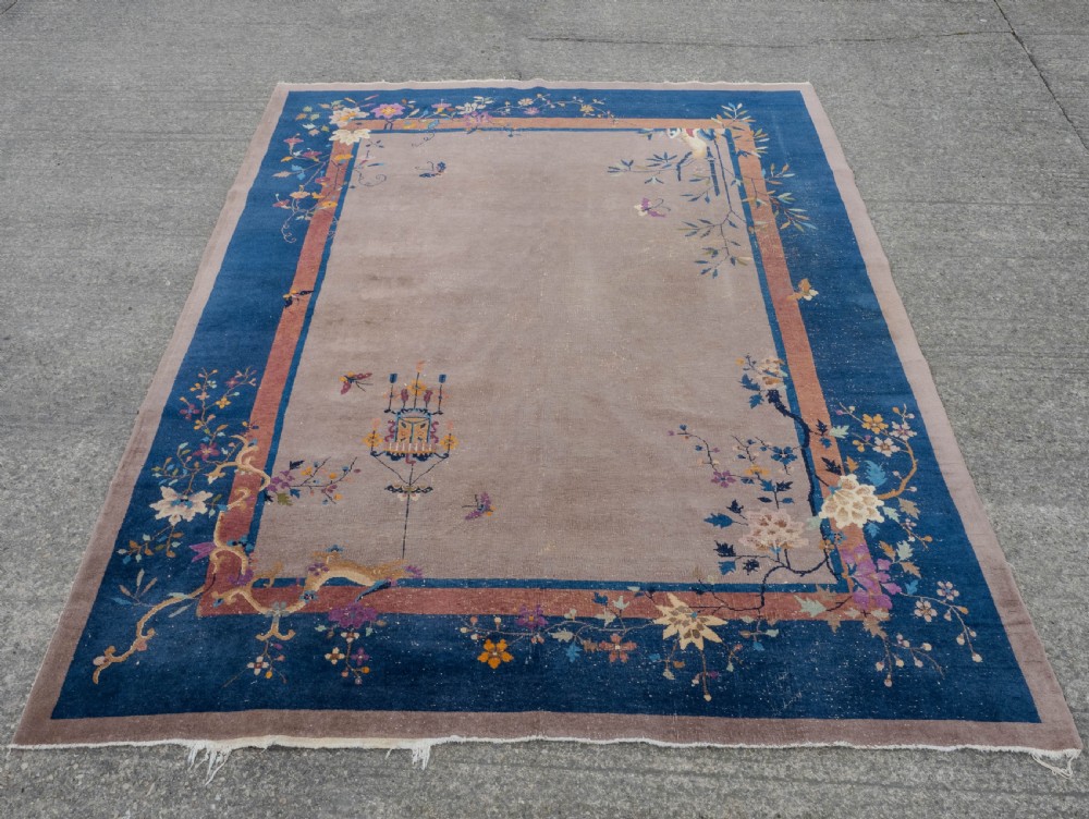 Art Deco Walter Nichols Chinese Mushroom Carpet 12' x 9' Circa 1920 (363x276cm Rug) View III