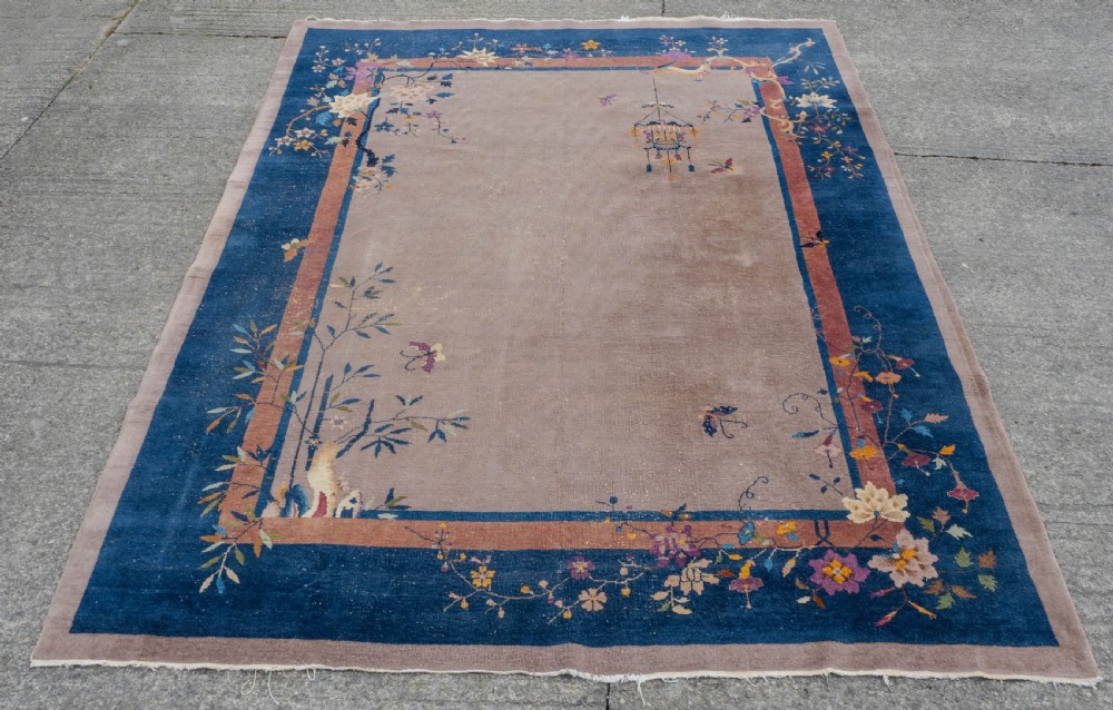 Art Deco Walter Nichols Chinese Mushroom Carpet 12' x 9' Circa 1920 (363x276cm Rug) View V