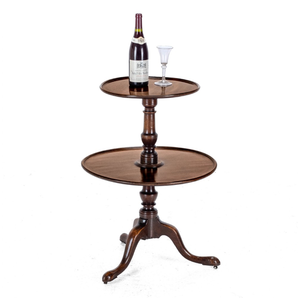 Georgian Mahogany Small 2 Tier Dumb Waiter Tripod Table circa 1800 (George III, 18th 19th Century) View III