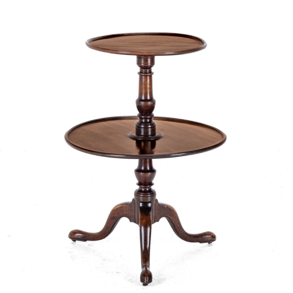 Georgian Mahogany Small 2 Tier Dumb Waiter Tripod Table circa 1800 (George III, 18th 19th Century) View IV