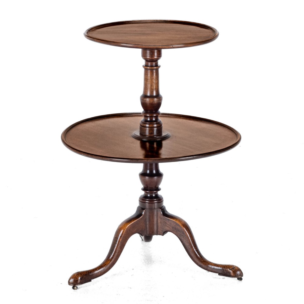 Georgian Mahogany Small 2 Tier Dumb Waiter Tripod Table circa 1800 (George III, 18th 19th Century) View V