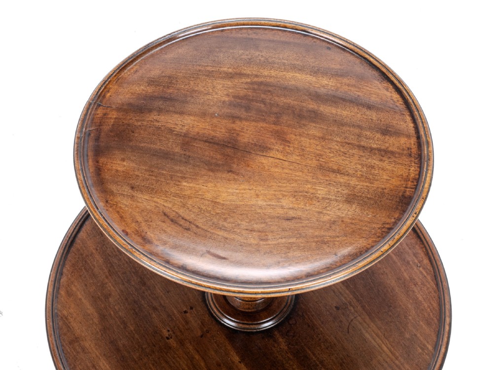 Georgian Mahogany Small 2 Tier Dumb Waiter Tripod Table circa 1800 (George III, 18th 19th Century) View VI