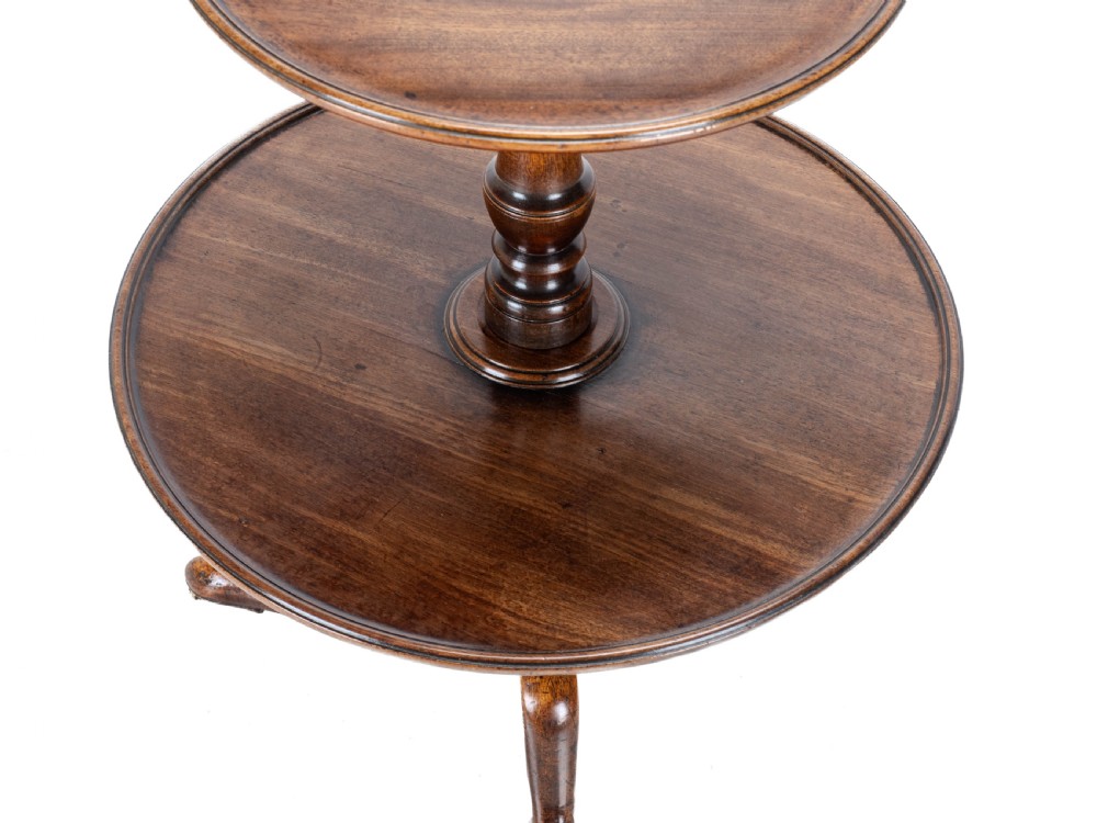 Georgian Mahogany Small 2 Tier Dumb Waiter Tripod Table circa 1800 (George III, 18th 19th Century) View VIII