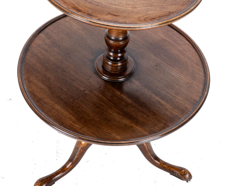 Georgian Mahogany Small 2 Tier Dumb Waiter Tripod Table circa 1800 (George III, 18th 19th Century) View IX