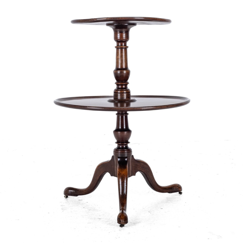Georgian Mahogany Small 2 Tier Dumb Waiter Tripod Table circa 1800 (George III, 18th 19th Century) View X
