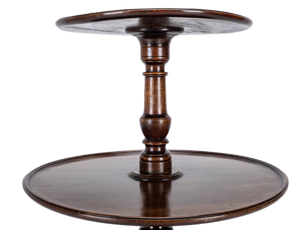 Georgian Mahogany Small 2 Tier Dumb Waiter Tripod Table circa 1800 (George III, 18th 19th Century) View XI