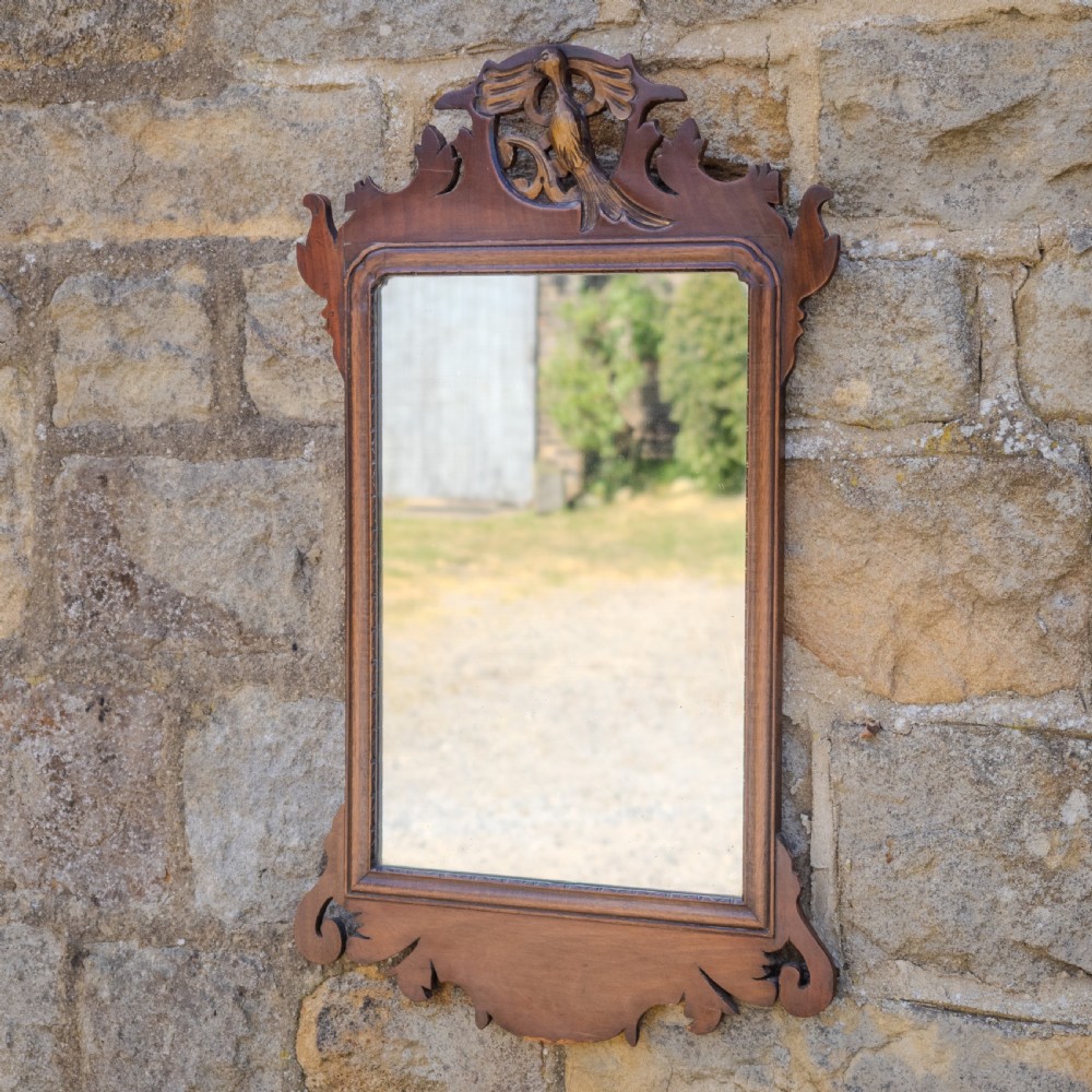 Georgian Chippendale Design Parcel-Gilt Walnut Hoho Bird Fretwork Pier-glass Wall Mirror Early 19th Century George III View II