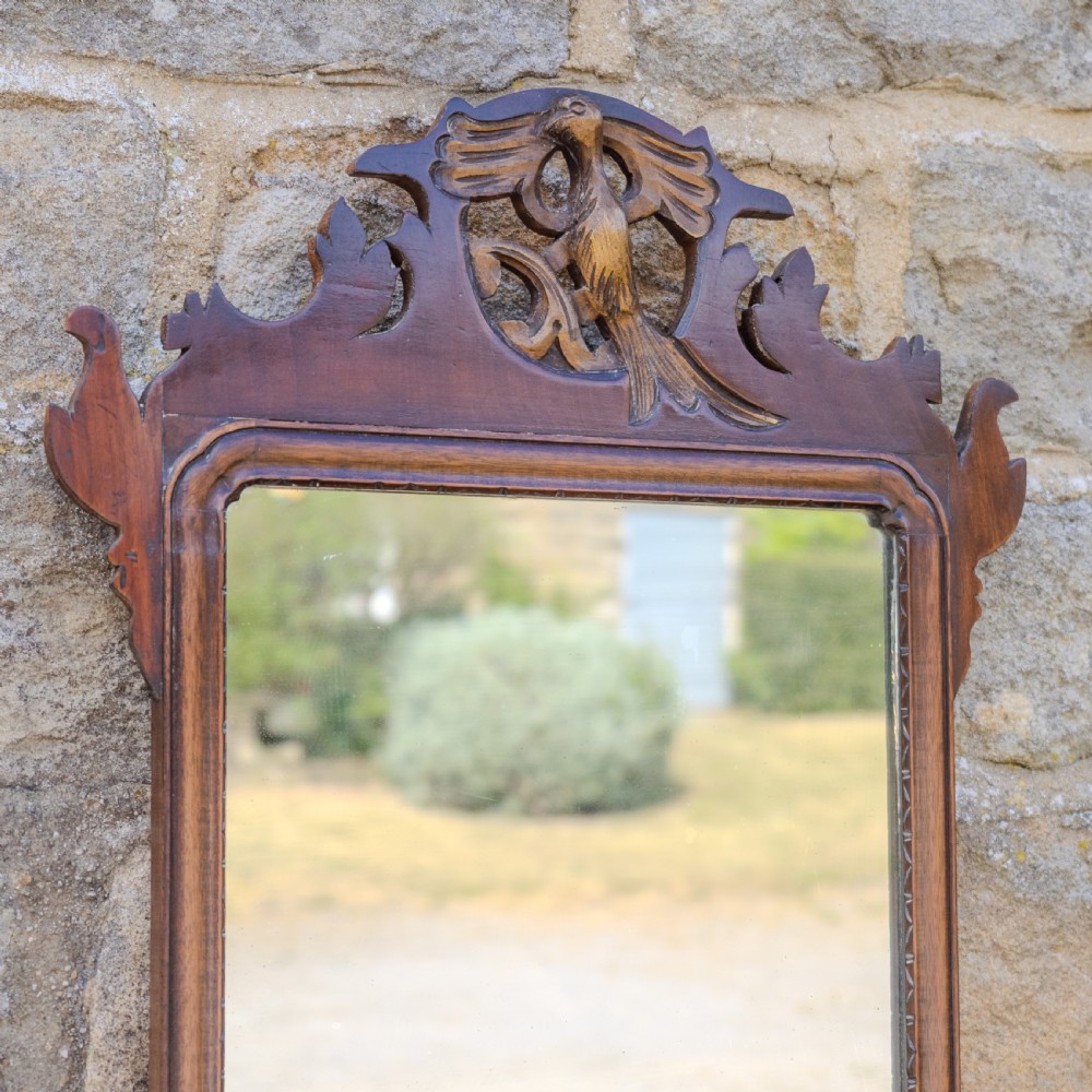 Georgian Chippendale Design Parcel-Gilt Walnut Hoho Bird Fretwork Pier-glass Wall Mirror Early 19th Century George III View IV