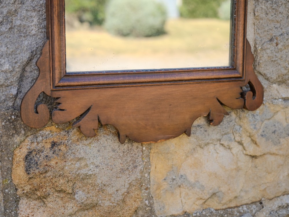 Georgian Chippendale Design Parcel-Gilt Walnut Hoho Bird Fretwork Pier-glass Wall Mirror Early 19th Century George III View VII