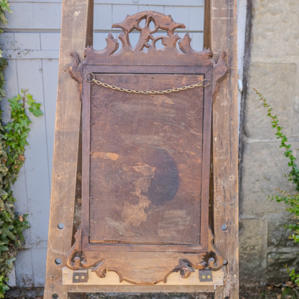 Georgian Chippendale Design Parcel-Gilt Walnut Hoho Bird Fretwork Pier-glass Wall Mirror Early 19th Century George III View XI
