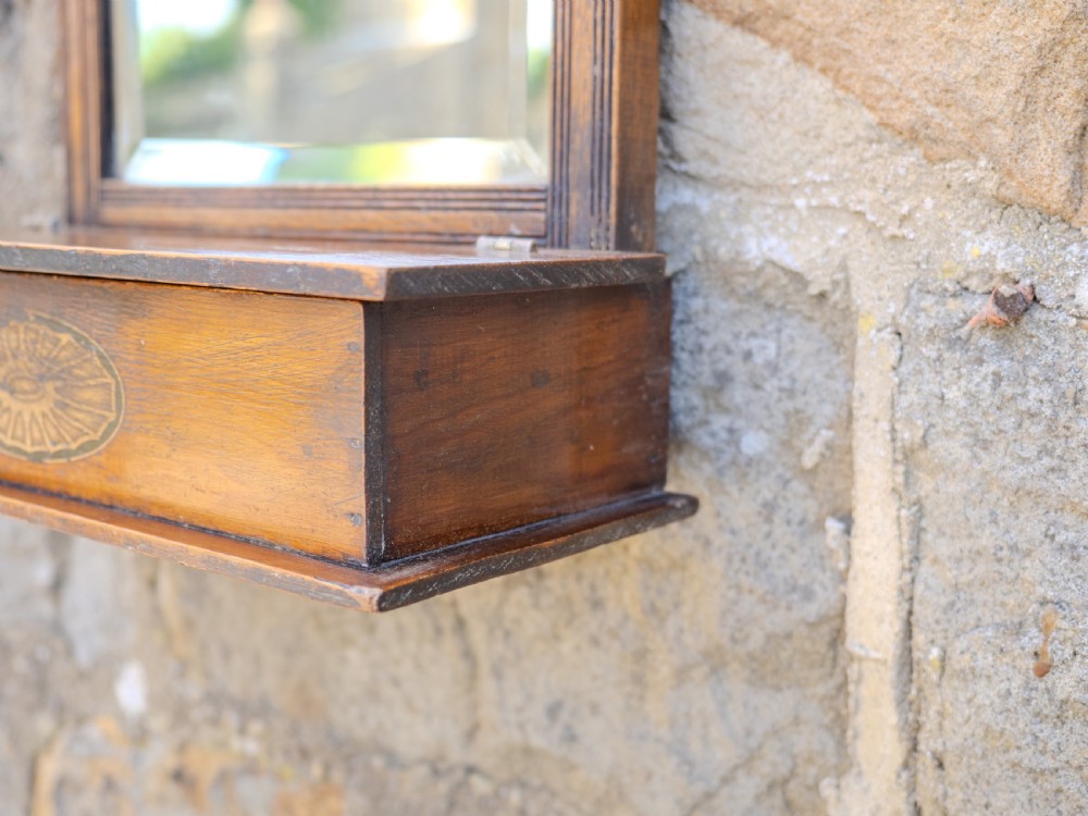 Georgian Oak Small Wall Mirror with Box, Composed of Late 18th and Early 19th Century Parts (George III) View X