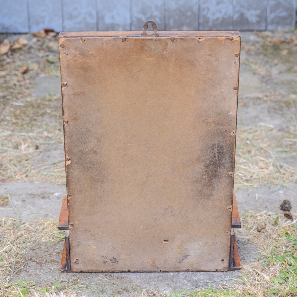 Georgian Oak Small Wall Mirror with Box, Composed of Late 18th and Early 19th Century Parts (George III) View XI