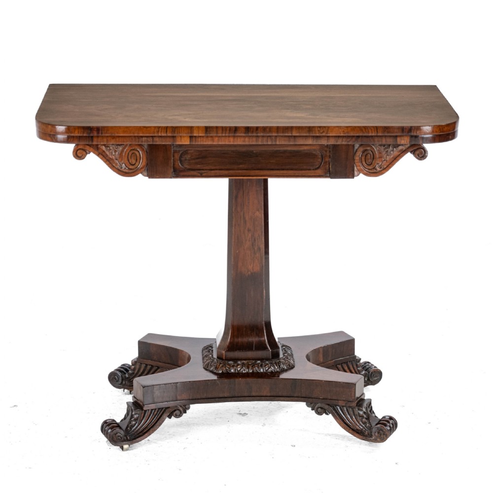 Regency Rosewood Console Fold-Over Games or Card Table, Circa 1820 (Georgian, Early 19th Century)