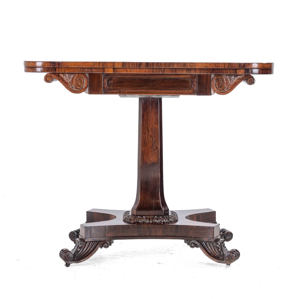 Regency Rosewood Console Fold-Over Games or Card Table, Circa 1820 (Georgian, Early 19th Century) View IV