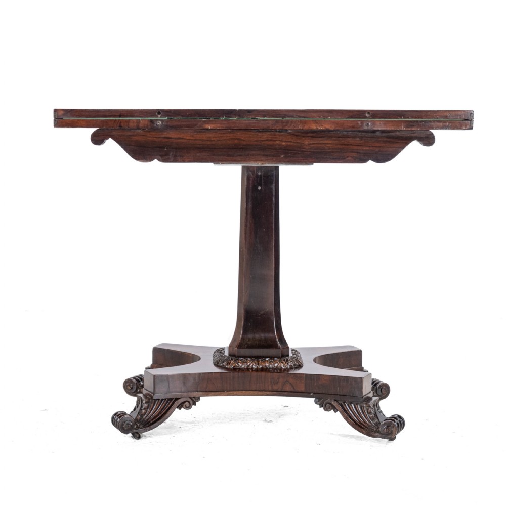 Regency Rosewood Console Fold-Over Games or Card Table, Circa 1820 (Georgian, Early 19th Century) View VII