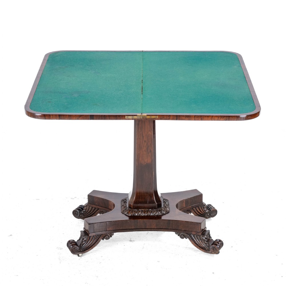 Regency Rosewood Console Fold-Over Games or Card Table, Circa 1820 (Georgian, Early 19th Century) View IX