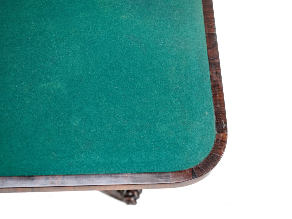 Regency Rosewood Console Fold-Over Games or Card Table, Circa 1820 (Georgian, Early 19th Century) View XIII