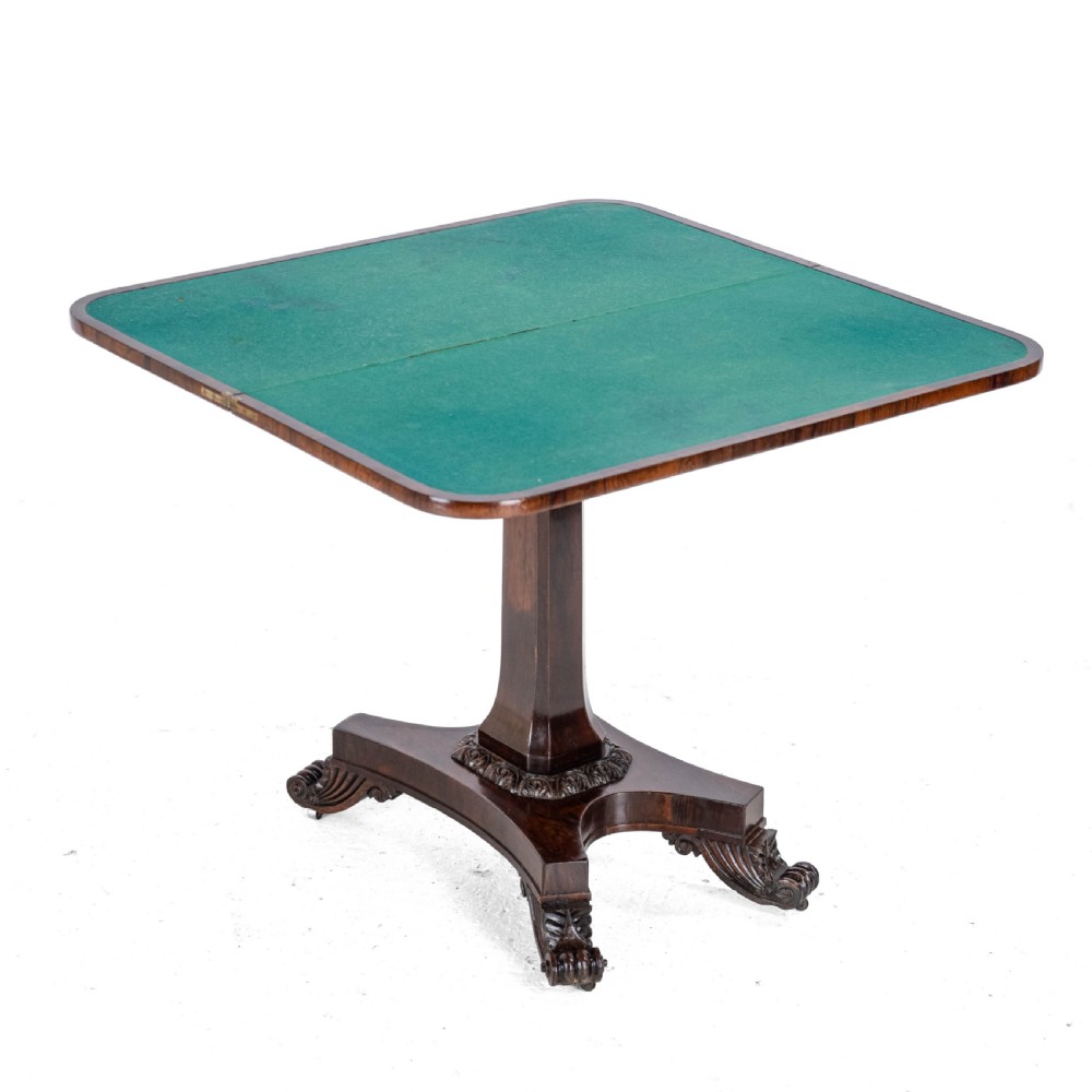 Regency Rosewood Console Fold-Over Games or Card Table, Circa 1820 (Georgian, Early 19th Century) View XIV