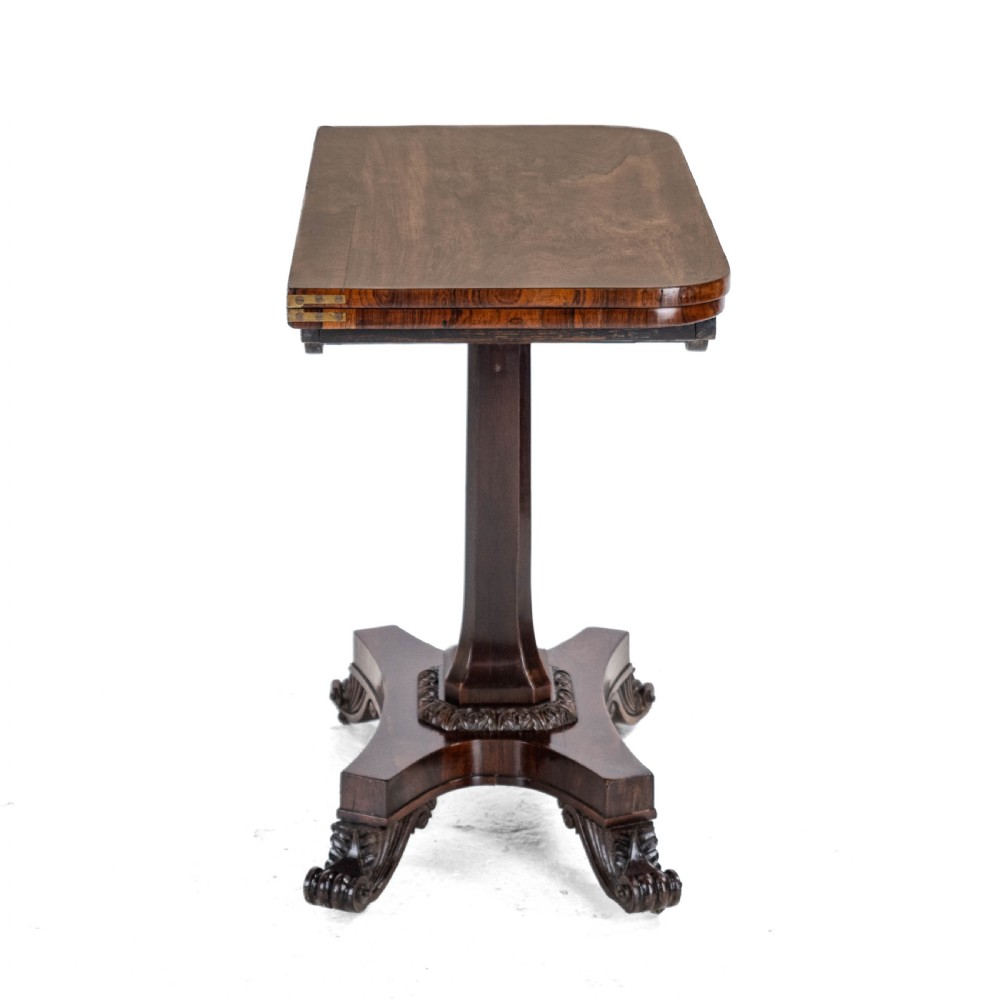 Regency Rosewood Console Fold-Over Games or Card Table, Circa 1820 (Georgian, Early 19th Century) View XV