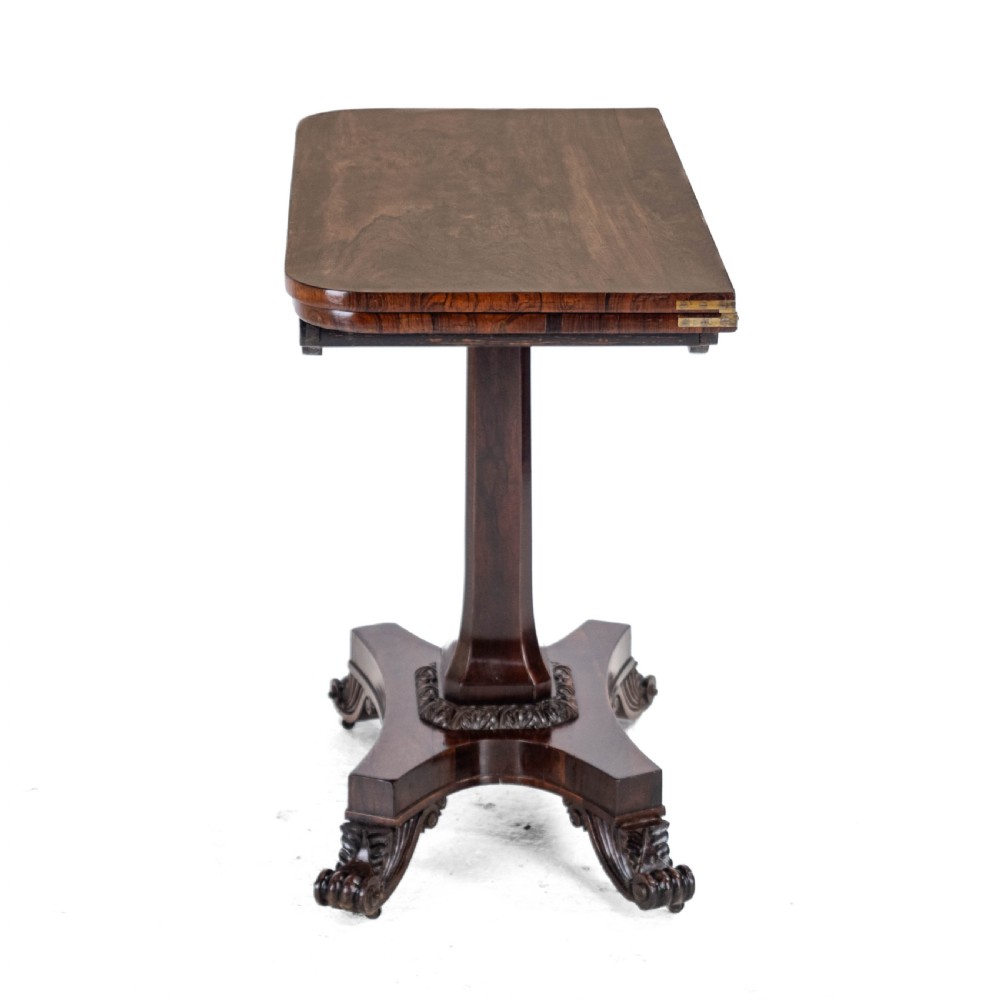 Regency Rosewood Console Fold-Over Games or Card Table, Circa 1820 (Georgian, Early 19th Century) View XVI