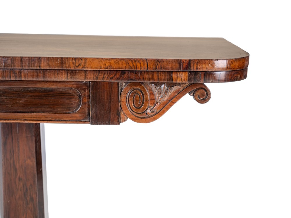 Regency Rosewood Console Fold-Over Games or Card Table, Circa 1820 (Georgian, Early 19th Century) View XVII