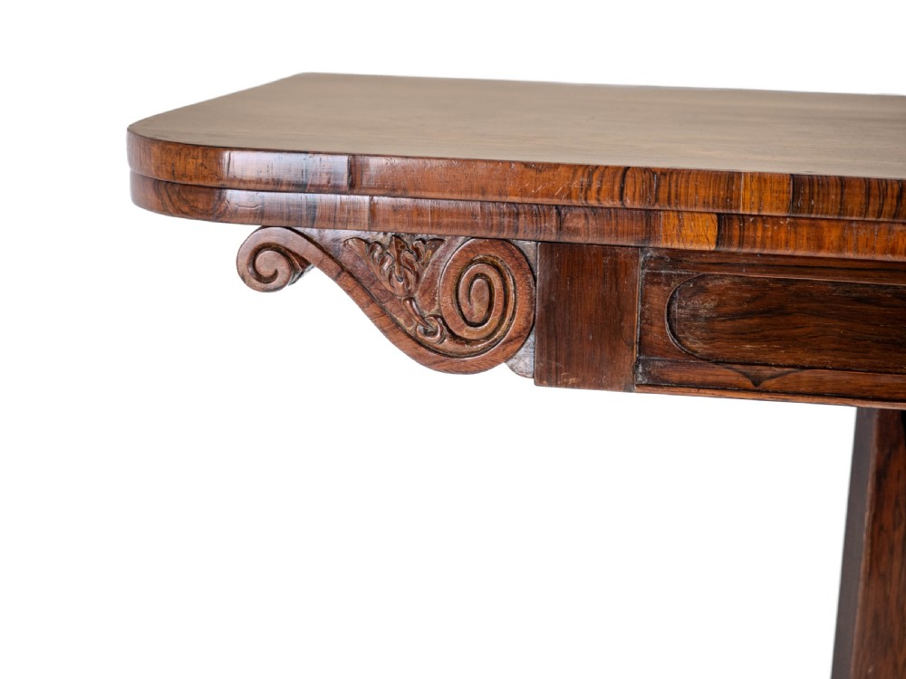 Regency Rosewood Console Fold-Over Games or Card Table, Circa 1820 (Georgian, Early 19th Century) View XVIII