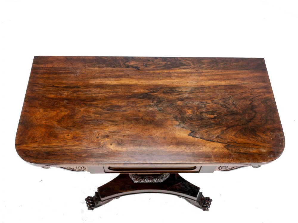 Regency Rosewood Console Fold-Over Games or Card Table, Circa 1820 (Georgian, Early 19th Century) View XXIV