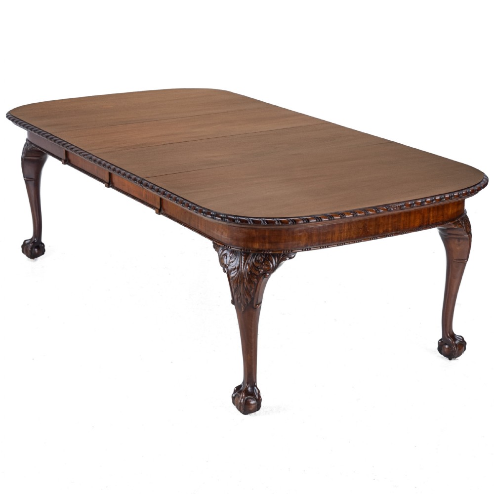 Chippendale Style Waring and Gillow Large 8ft Mahogany Extending Dining Table circa 1905 Edwardian