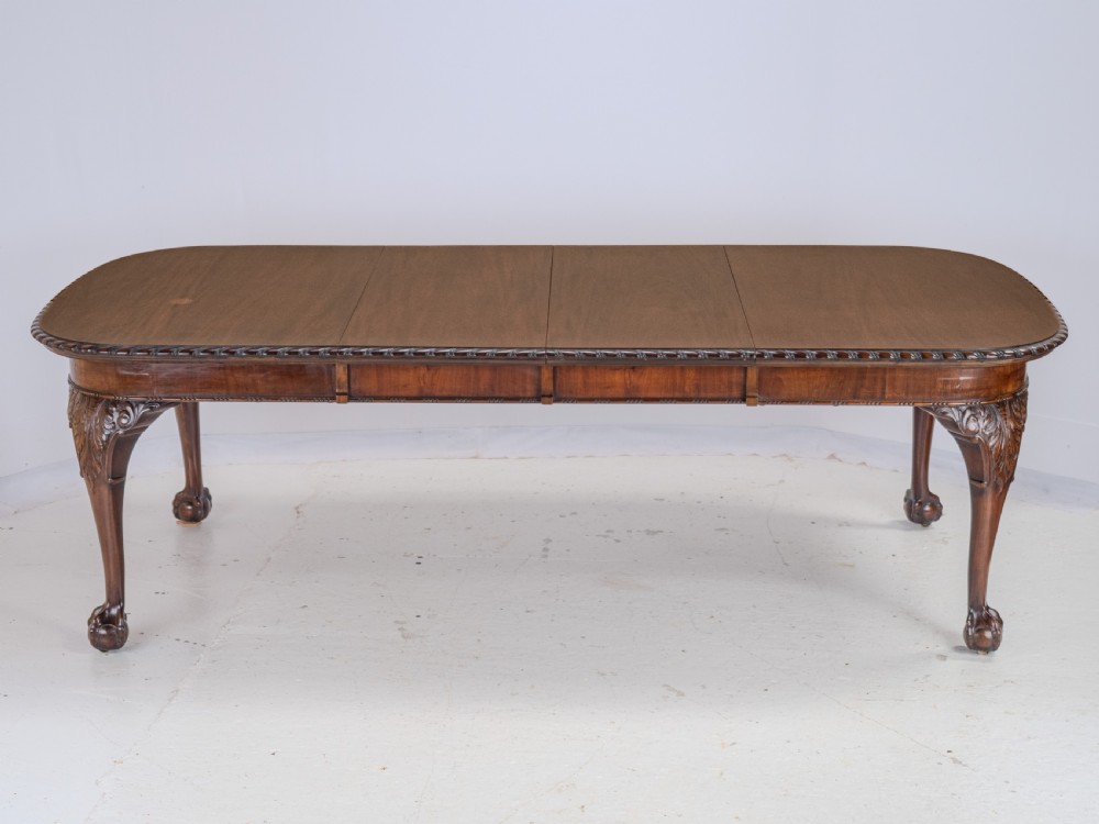 Chippendale Style Waring and Gillow Large 8ft Mahogany Extending Dining Table circa 1905 Edwardian View IV