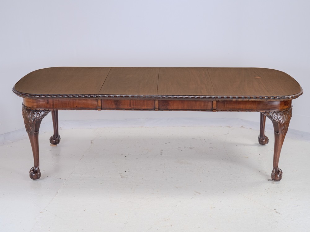 Chippendale Style Waring and Gillow Large 8ft Mahogany Extending Dining Table circa 1905 Edwardian View V