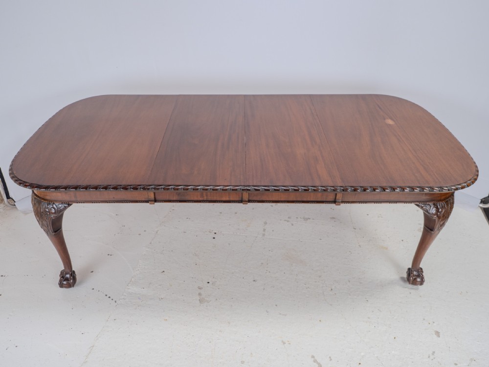 Chippendale Style Waring and Gillow Large 8ft Mahogany Extending Dining Table circa 1905 Edwardian View VI