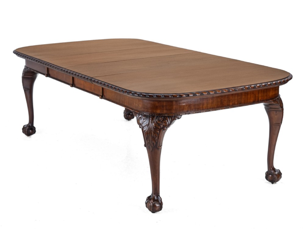 Chippendale Style Waring and Gillow Large 8ft Mahogany Extending Dining Table circa 1905 Edwardian View VII