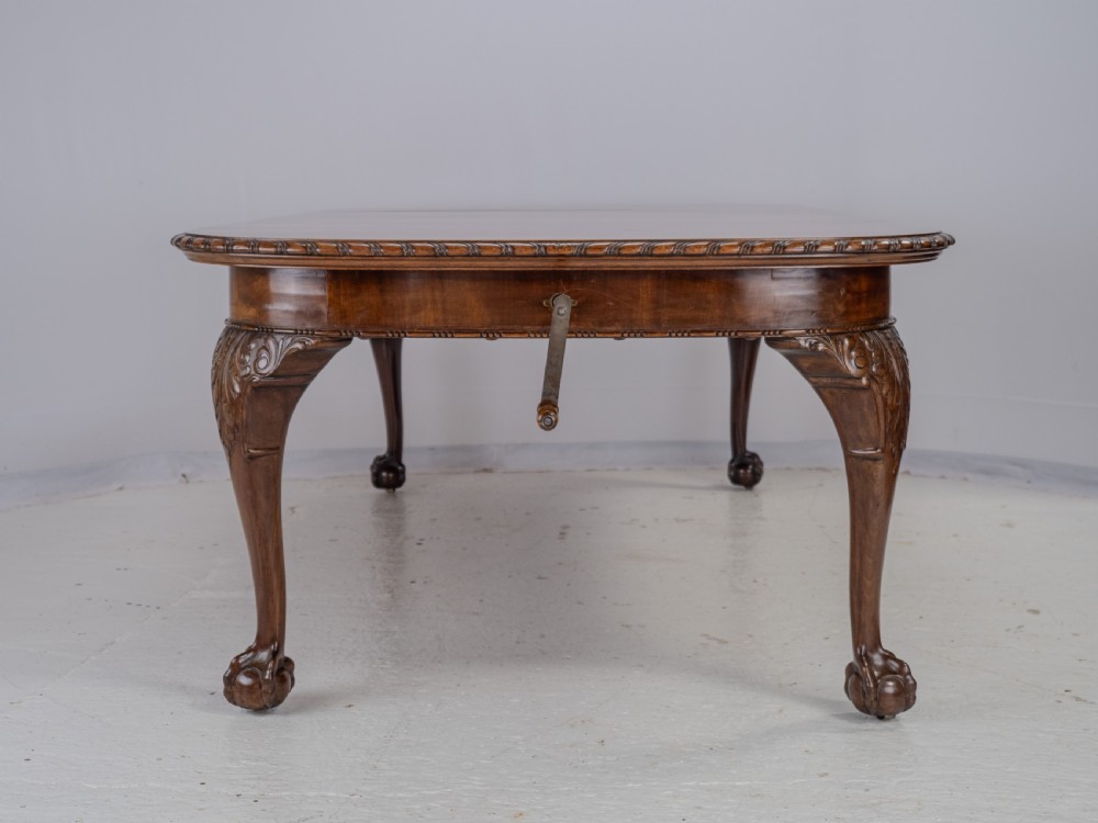 Chippendale Style Waring and Gillow Large 8ft Mahogany Extending Dining Table circa 1905 Edwardian View IX