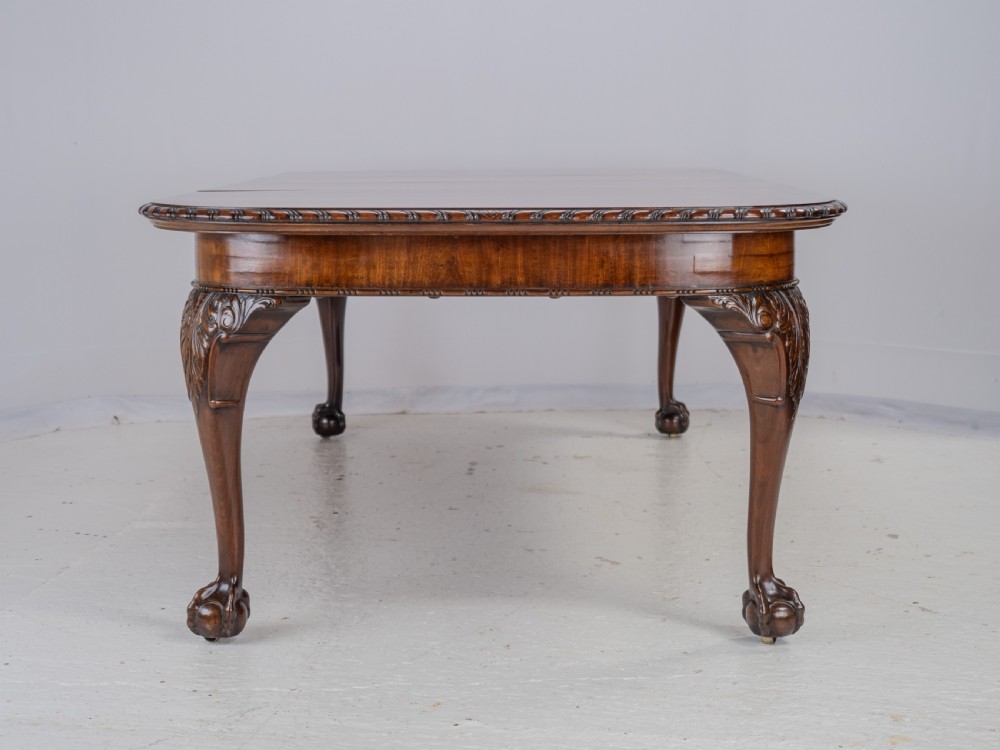 Chippendale Style Waring and Gillow Large 8ft Mahogany Extending Dining Table circa 1905 Edwardian View X