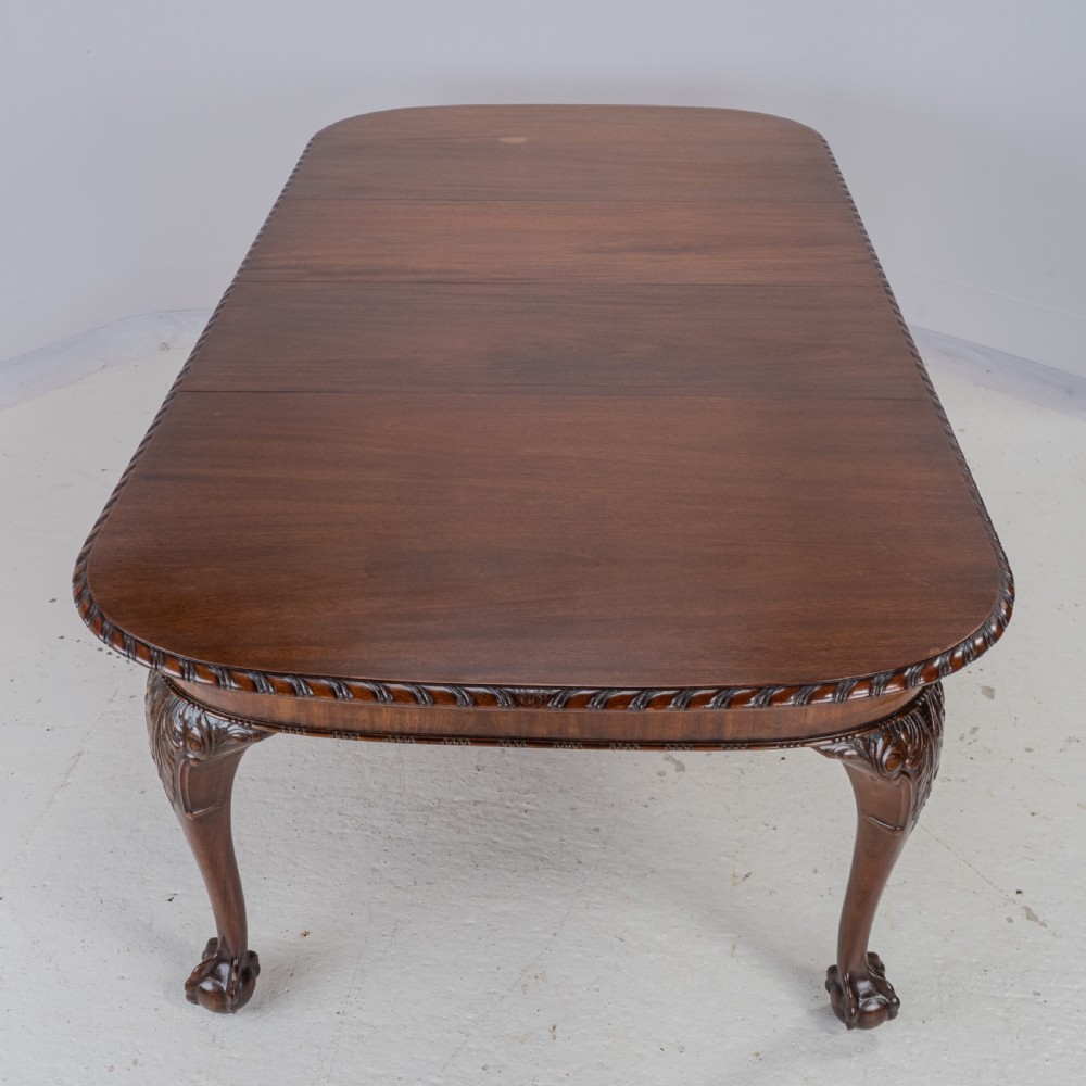 Chippendale Style Waring and Gillow Large 8ft Mahogany Extending Dining Table circa 1905 Edwardian View XII