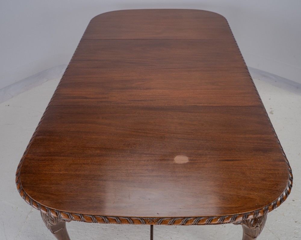 Chippendale Style Waring and Gillow Large 8ft Mahogany Extending Dining Table circa 1905 Edwardian View XIII