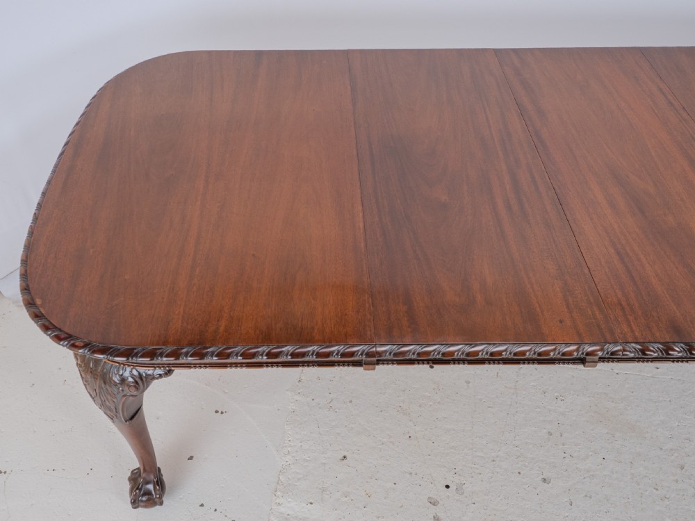 Chippendale Style Waring and Gillow Large 8ft Mahogany Extending Dining Table circa 1905 Edwardian View XVI