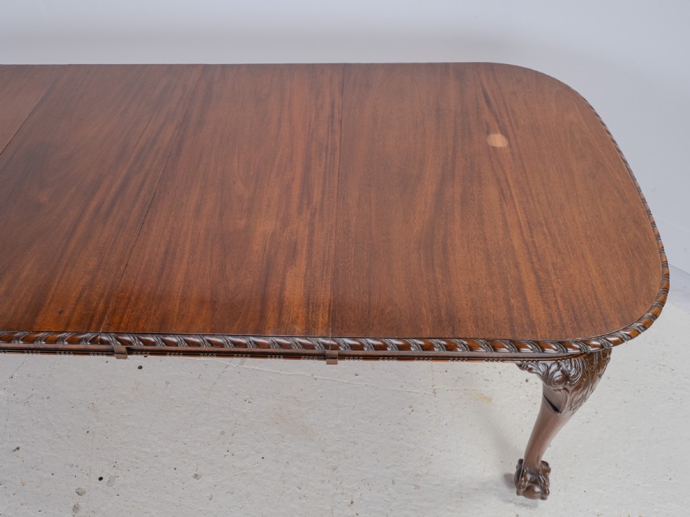 Chippendale Style Waring and Gillow Large 8ft Mahogany Extending Dining Table circa 1905 Edwardian View XVII
