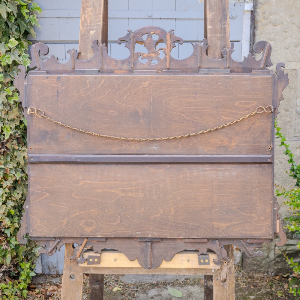 Late Georgian Parcel-Gilt Mahogany Hoho Bird Fretwork Wall Mirror Landscape Circa 1830 (19th Century, George IV) View X