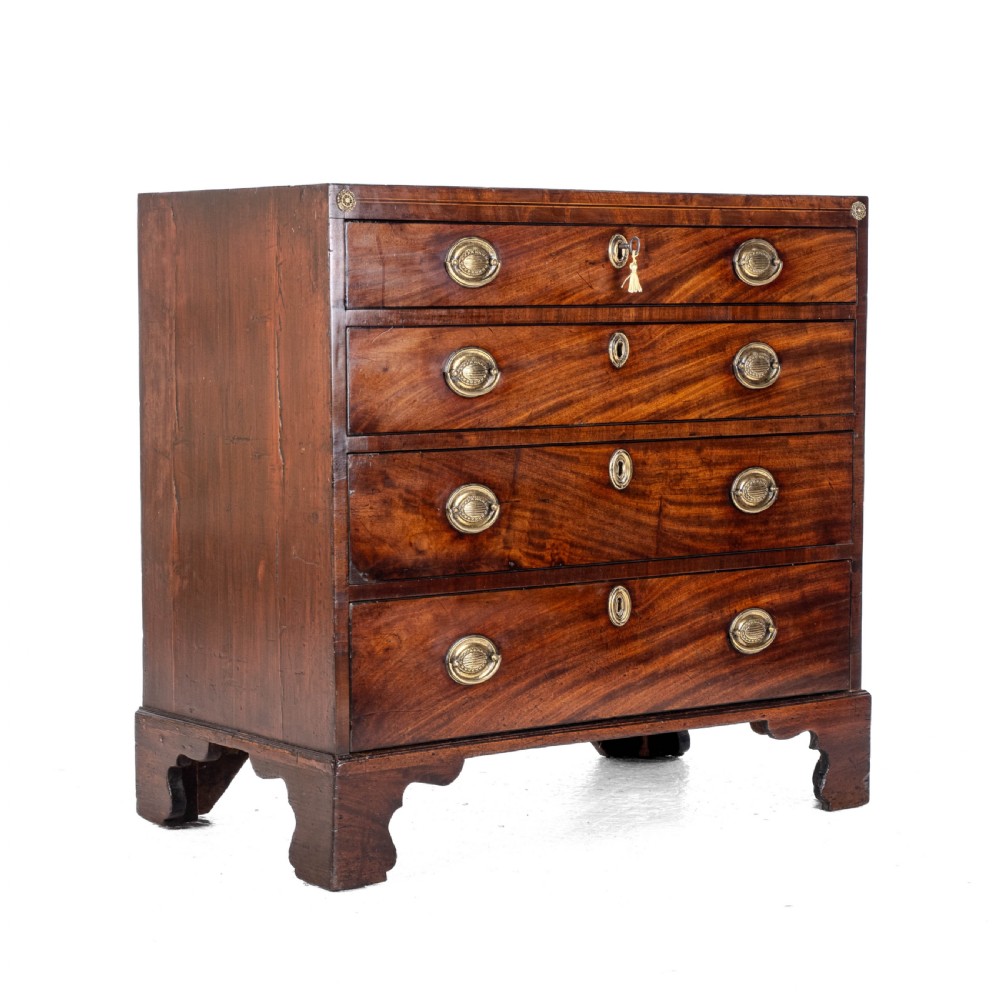 Georgian Late 18th Century Mahogany Inlaid Caddy Top Small Chest of Drawers (George III) View VIII