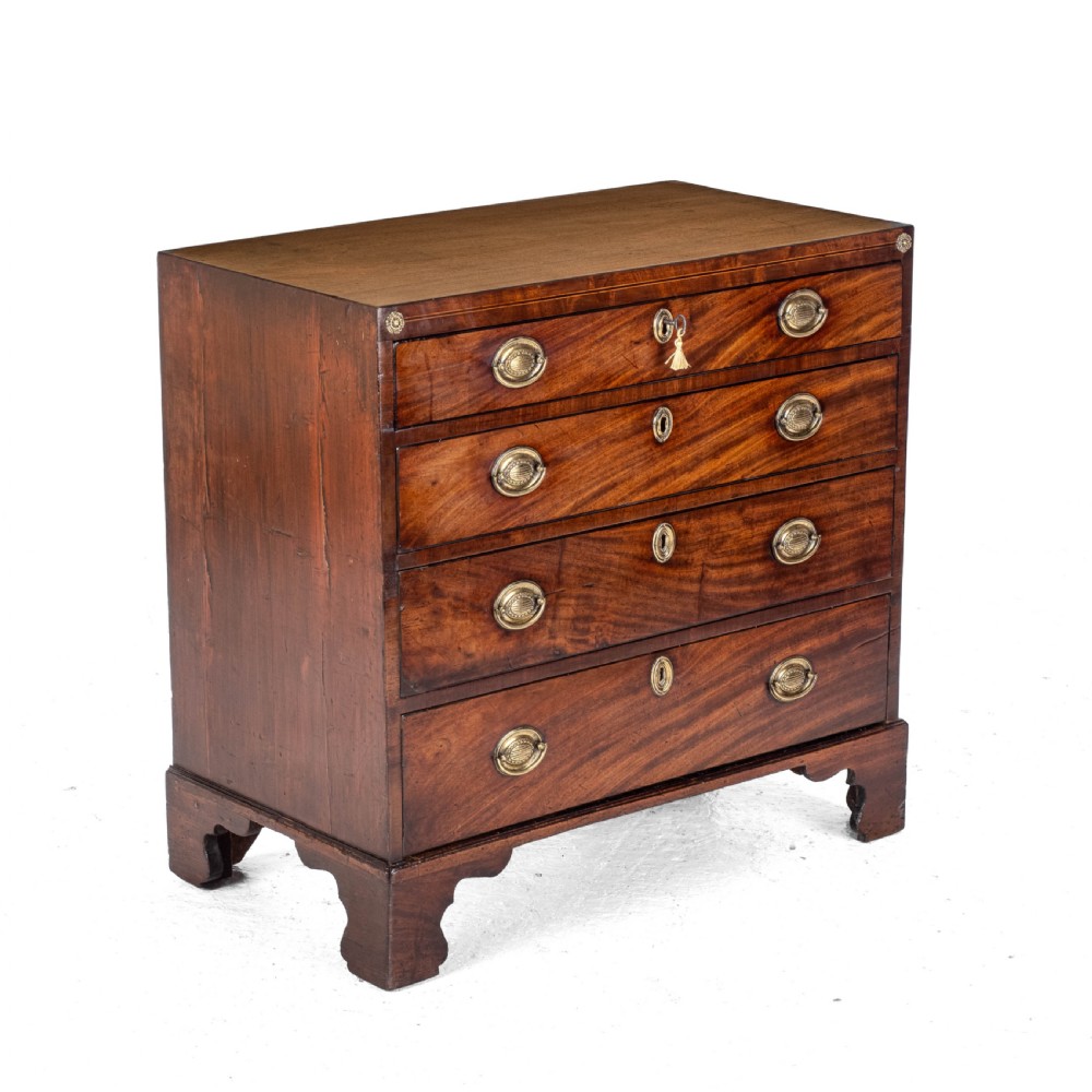 Georgian Late 18th Century Mahogany Inlaid Caddy Top Small Chest of Drawers (George III) View X