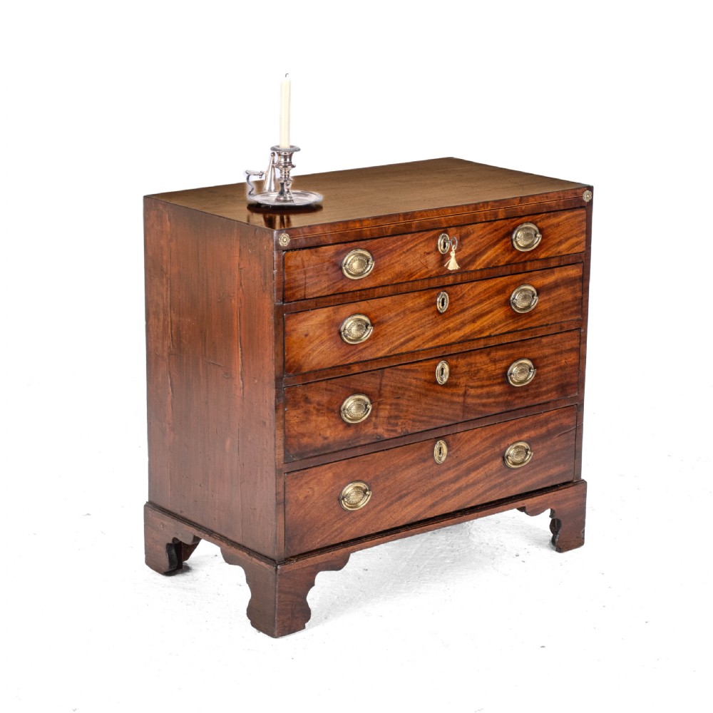 Georgian Late 18th Century Mahogany Inlaid Caddy Top Small Chest of Drawers (George III) View XI