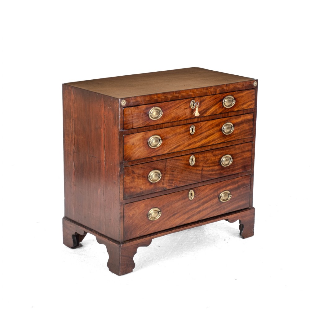 Georgian Late 18th Century Mahogany Inlaid Caddy Top Small Chest of Drawers (George III) View XII