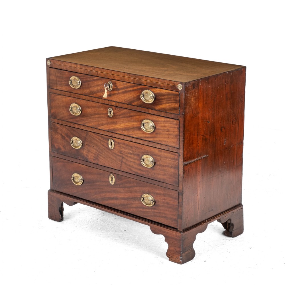 Georgian Late 18th Century Mahogany Inlaid Caddy Top Small Chest of Drawers (George III) View XIII