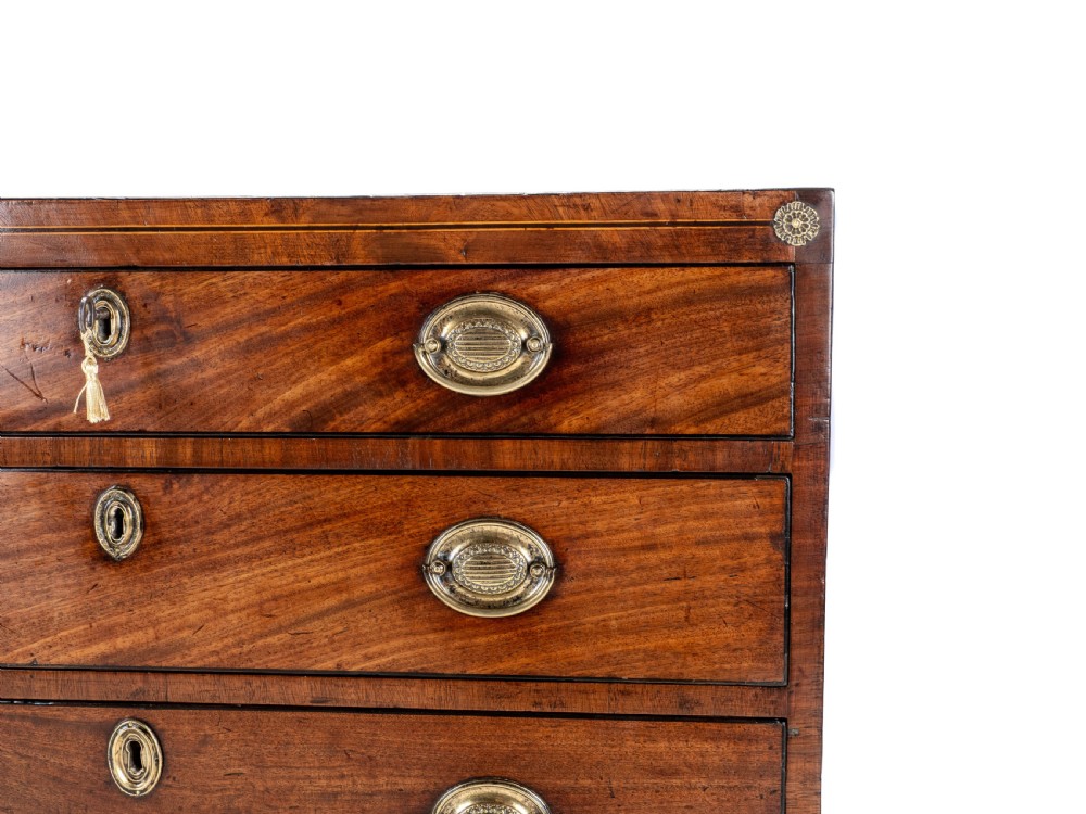 Georgian Late 18th Century Mahogany Inlaid Caddy Top Small Chest of Drawers (George III) View XVII