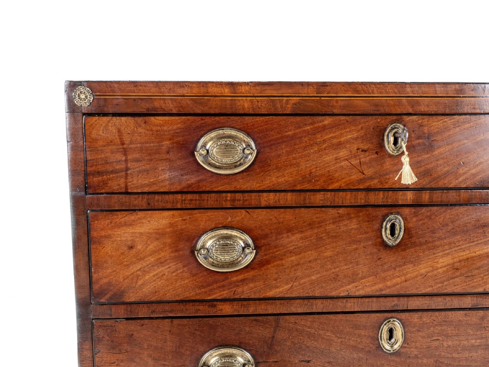 Georgian Late 18th Century Mahogany Inlaid Caddy Top Small Chest of Drawers (George III) View XVIII