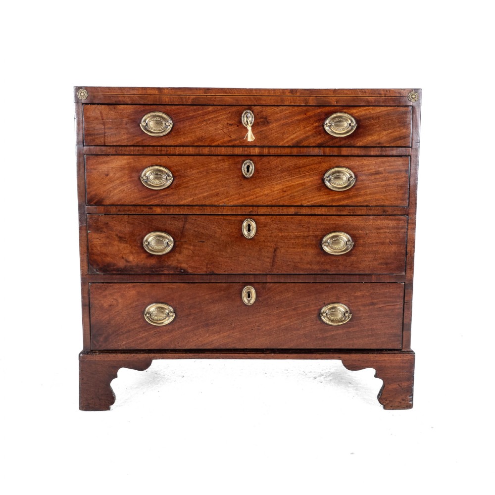 Georgian Late 18th Century Mahogany Inlaid Caddy Top Small Chest of Drawers (George III) View XXI