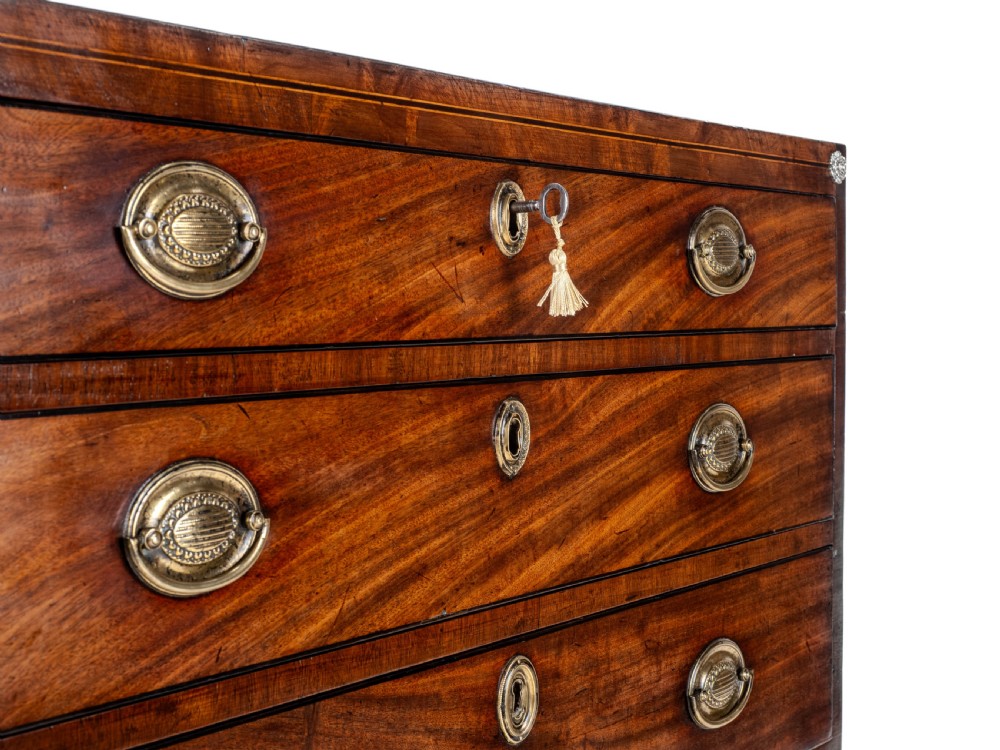 Georgian Late 18th Century Mahogany Inlaid Caddy Top Small Chest of Drawers (George III) View XXVI