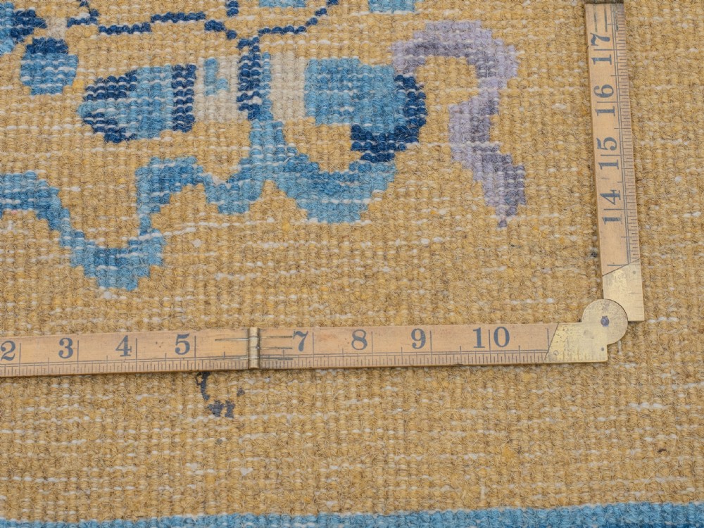 Art Deco Chinese Yellow and Blue Carpet 12' x 9' Circa 1920 ( 371 x 274 cm Rug) View XIX